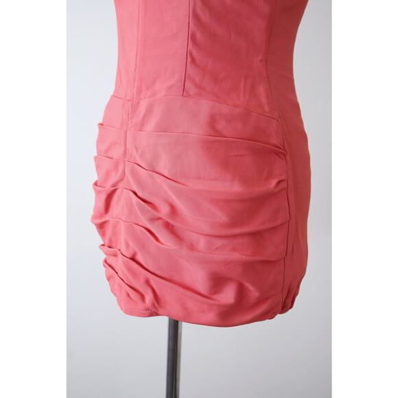 Vintage 1950s Size XS Sweetheart Draped Sheath One Piece Bathing Suit Coral Pink - Picture 4 of 10
